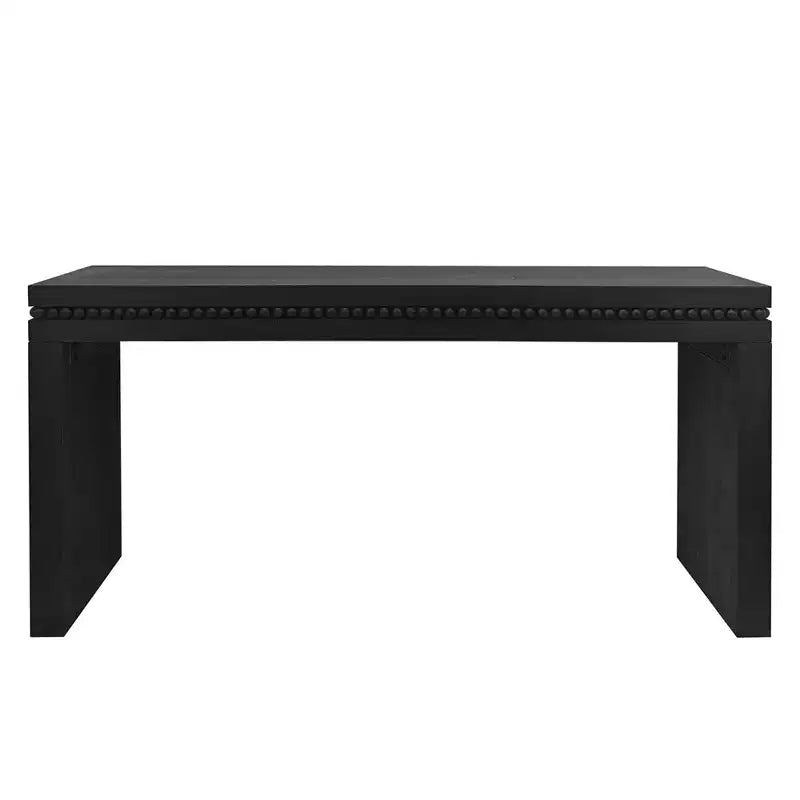 64 Inch Console Table with Decorative Beaded Trim – Thick Tabletop Entry Table for Living Room and Entryway