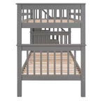 Twin over Twin Stairway Bunk Bed with Storage Drawers and Guard Rail