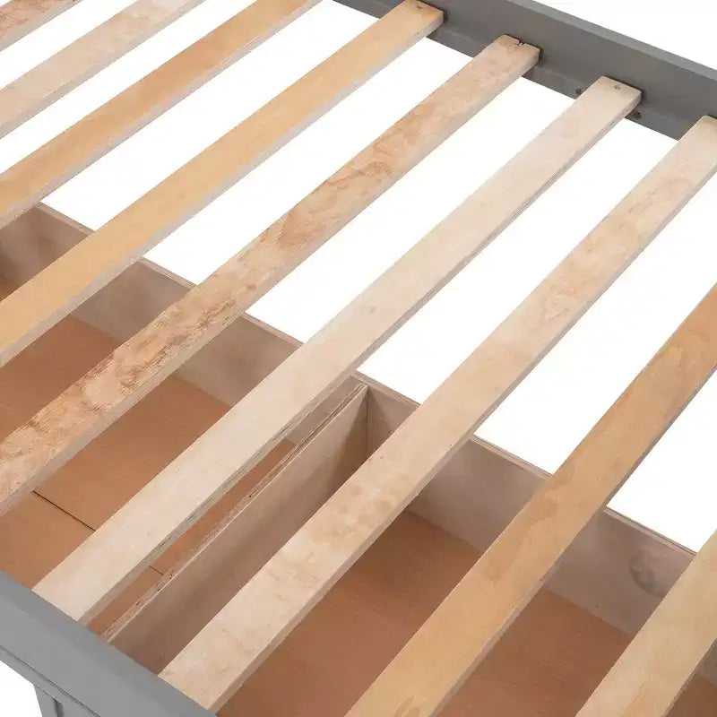 Twin over Twin Stairway Bunk Bed with Storage Drawers and Guard Rail