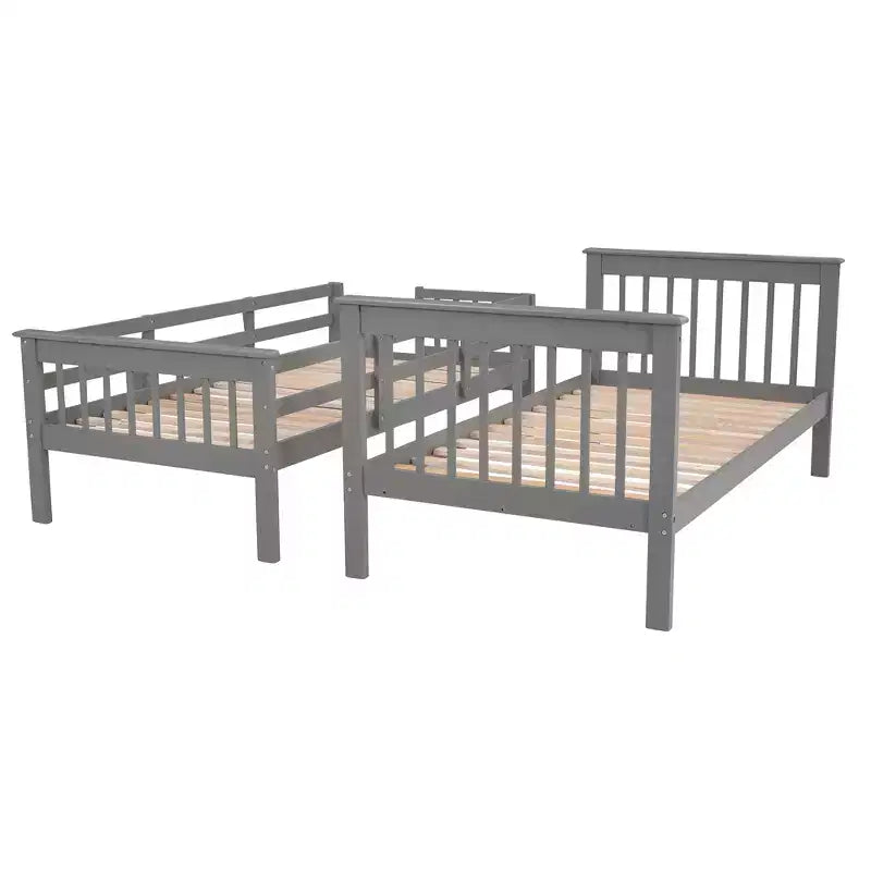 Twin over Twin Stairway Bunk Bed with Storage Drawers and Guard Rail
