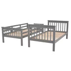 Twin over Twin Stairway Bunk Bed with Storage Drawers and Guard Rail