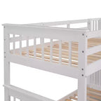 Twin over Twin Stairway Bunk Bed with Storage Drawers and Guard Rail