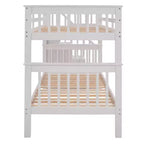 Twin over Twin Stairway Bunk Bed with Storage Drawers and Guard Rail