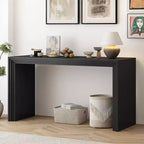 Modern Entryway Console Table with Paulownia Veneer and Thick Tabletop, Accent Table for Foyer and Living Room