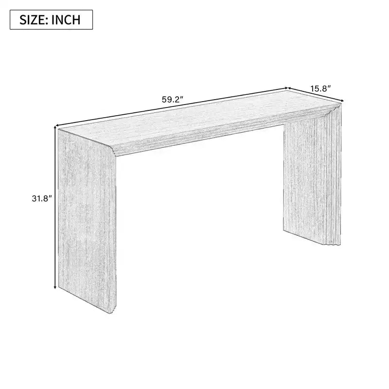Modern Entryway Console Table with Paulownia Veneer and Thick Tabletop, Accent Table for Foyer and Living Room