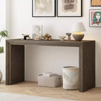 Modern Entryway Console Table with Paulownia Veneer and Thick Tabletop, Accent Table for Foyer and Living Room