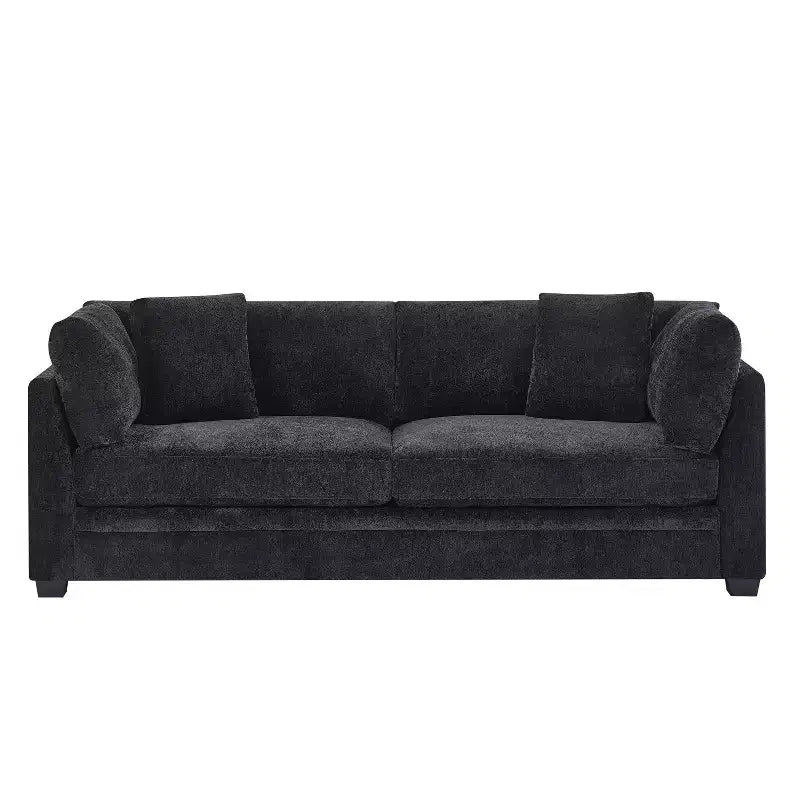 Modern 83.5" 3-Seater Chenille Upholstered Sofa with Flared Arms