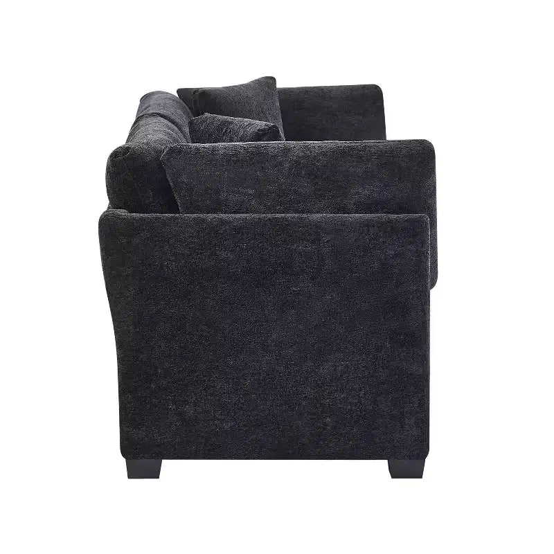 Modern 83.5" 3-Seater Chenille Upholstered Sofa with Flared Arms