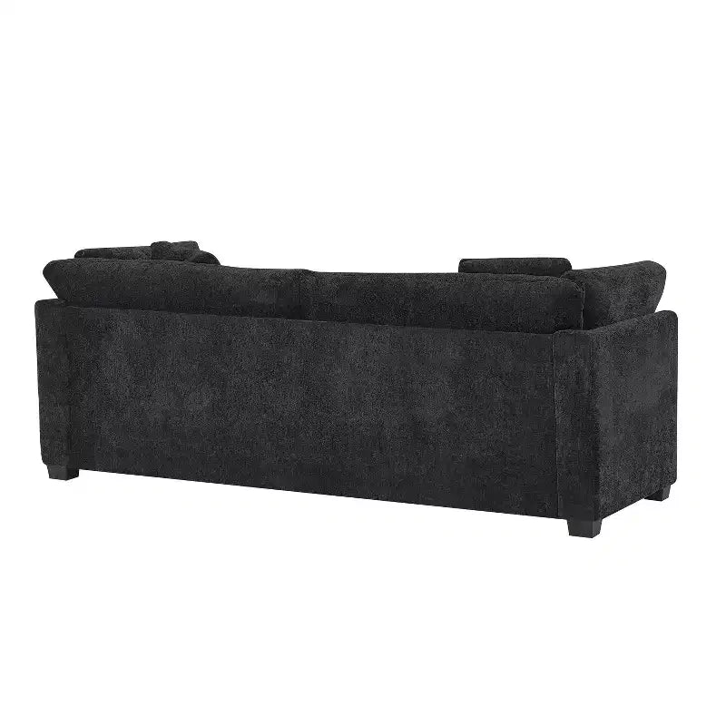 Modern 83.5" 3-Seater Chenille Upholstered Sofa with Flared Arms