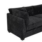 Modern 83.5" 3-Seater Chenille Upholstered Sofa with Flared Arms