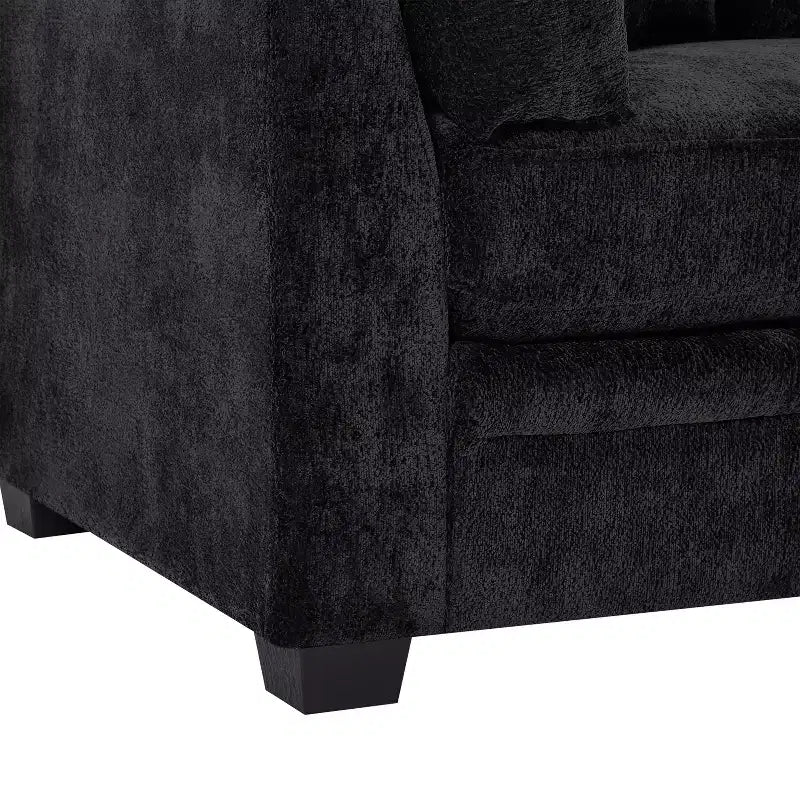 Modern 83.5" 3-Seater Chenille Upholstered Sofa with Flared Arms