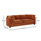 Modern 83.5" 3-Seater Chenille Upholstered Sofa with Flared Arms