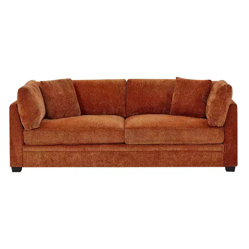 Modern 83.5" 3-Seater Chenille Upholstered Sofa with Flared Arms