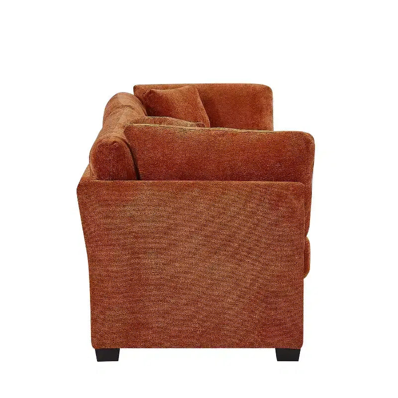 Modern 83.5" 3-Seater Chenille Upholstered Sofa with Flared Arms
