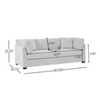 Modern 83.5" 3-Seater Chenille Upholstered Sofa with Flared Arms
