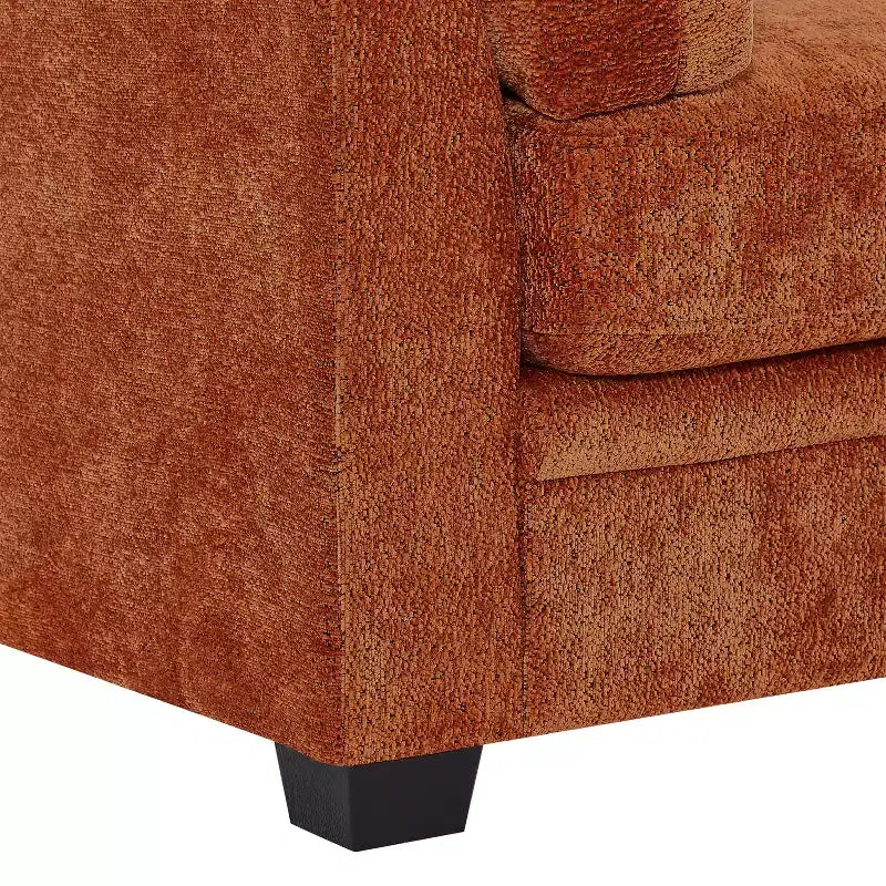 Modern 83.5" 3-Seater Chenille Upholstered Sofa with Flared Arms