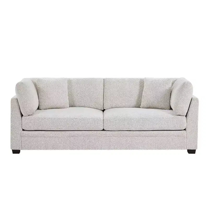 Modern 83.5" 3-Seater Chenille Upholstered Sofa with Flared Arms