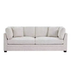 Modern 83.5" 3-Seater Chenille Upholstered Sofa with Flared Arms