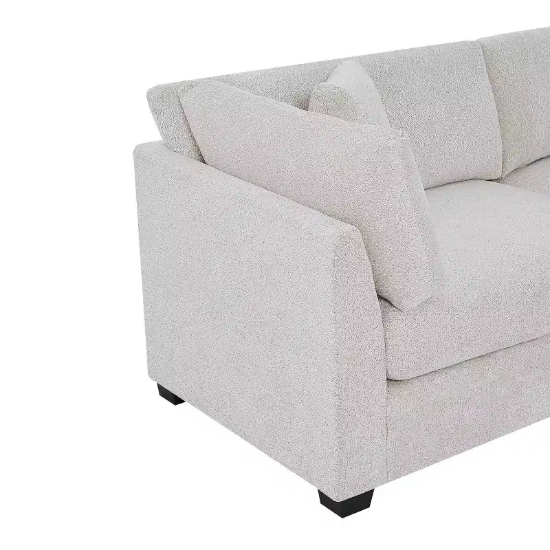 Modern 83.5" 3-Seater Chenille Upholstered Sofa with Flared Arms