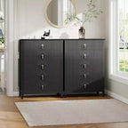42.9" Tall Fluted 5-Drawer Dresser, Wood Chest of Drawers