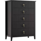 42.9" Tall Fluted 5-Drawer Dresser, Wood Chest of Drawers