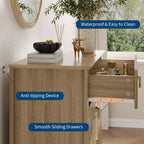 42.9" Tall Fluted 5-Drawer Dresser, Wood Chest of Drawers