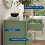 42.9" Tall Fluted 5-Drawer Dresser, Wood Chest of Drawers