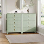 42.9" Tall Fluted 5-Drawer Dresser, Wood Chest of Drawers