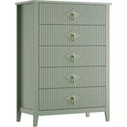 42.9" Tall Fluted 5-Drawer Dresser, Wood Chest of Drawers