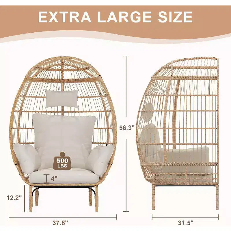 Wicker Egg Chair with Cushion
