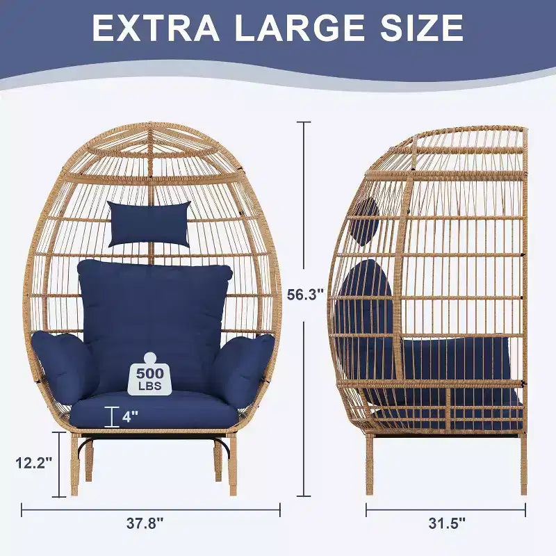 Wicker Egg Chair with Cushion