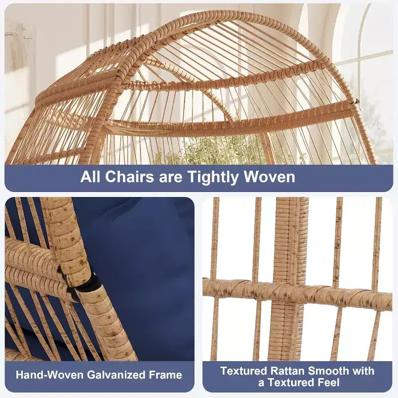 Wicker Egg Chair with Cushion
