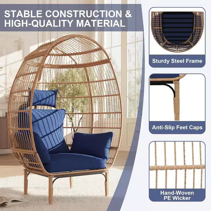 Wicker Egg Chair with Cushion