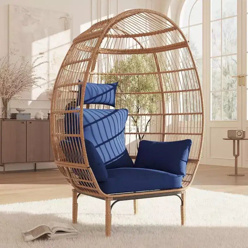 Wicker Egg Chair with Cushion