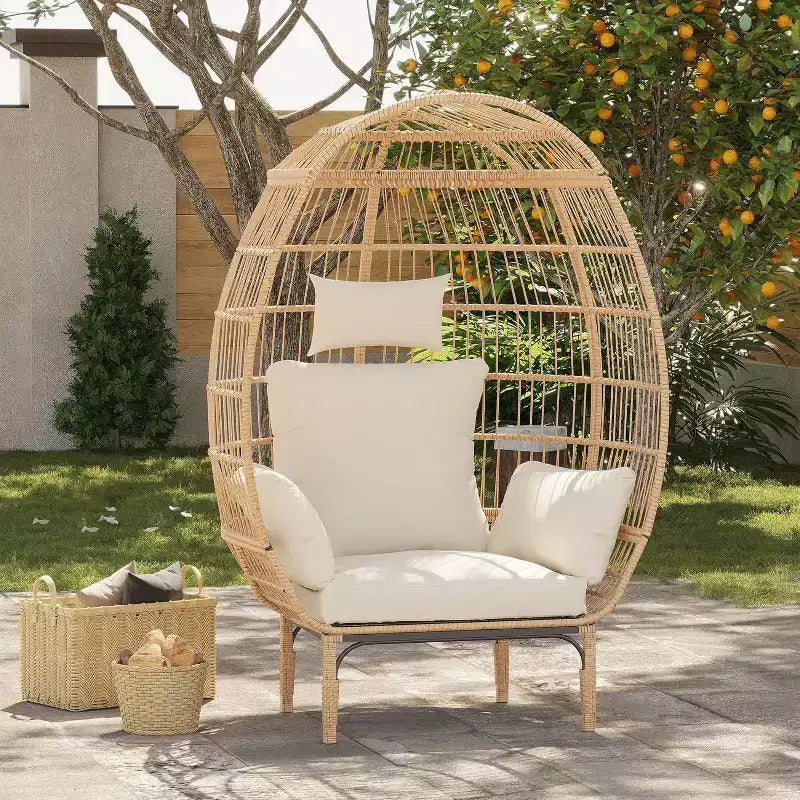 Wicker Egg Chair with Cushion
