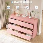 Modern 6-Drawer Dresser, Wood Storage Cabinet
