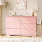 Modern 6-Drawer Dresser, Wood Storage Cabinet