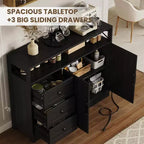 Farmhouse Sideboard Cabinet with Storage, Buffet Table with Adjustable Shelves, Multi-Functional Kitchen Cabinet for Living Room Dining Room