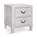 White 2-Drawer Nightstand with Chrome Pulls