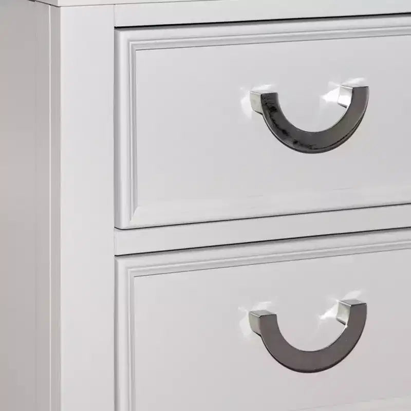 White 2-Drawer Nightstand with Chrome Pulls