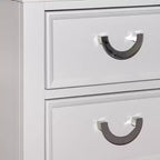 White 2-Drawer Nightstand with Chrome Pulls