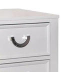 White 2-Drawer Nightstand with Chrome Pulls