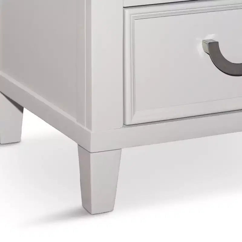 White 2-Drawer Nightstand with Chrome Pulls