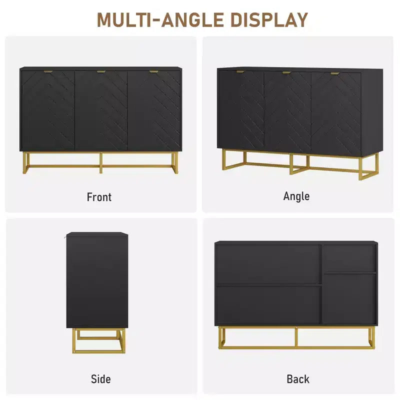 31.5" Sideboard Buffet Cabinet with Metal Legs