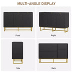 31.5" Sideboard Buffet Cabinet with Metal Legs