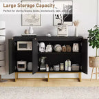 31.5" Sideboard Buffet Cabinet with Metal Legs
