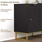 31.5" Sideboard Buffet Cabinet with Metal Legs