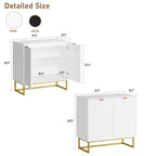 31.5" Sideboard Buffet Cabinet with Metal Legs