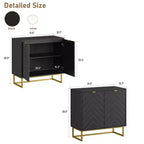 31.5" Sideboard Buffet Cabinet with Metal Legs