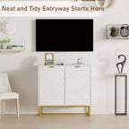 31.5" Sideboard Buffet Cabinet with Metal Legs